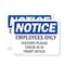 Signmission Employees Only Visitors Please Check In OSHA Notice Sign, Vinyl Decal, 14in W x 10in L, 2PK OS-2PACK-NS-D-1014-L-12008 - alternate 1